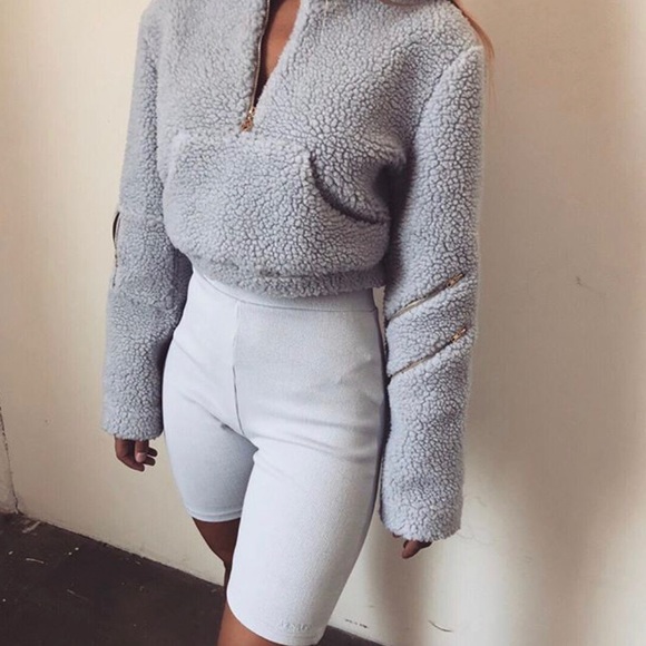 Fuzzy cropped sweater jumper meshki - Picture 2 of 5